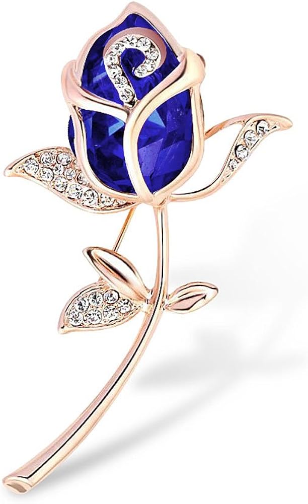 de novia 女士优雅郁金香胸针花朵 6 色水晶水钻婚礼派对花束首饰礼物