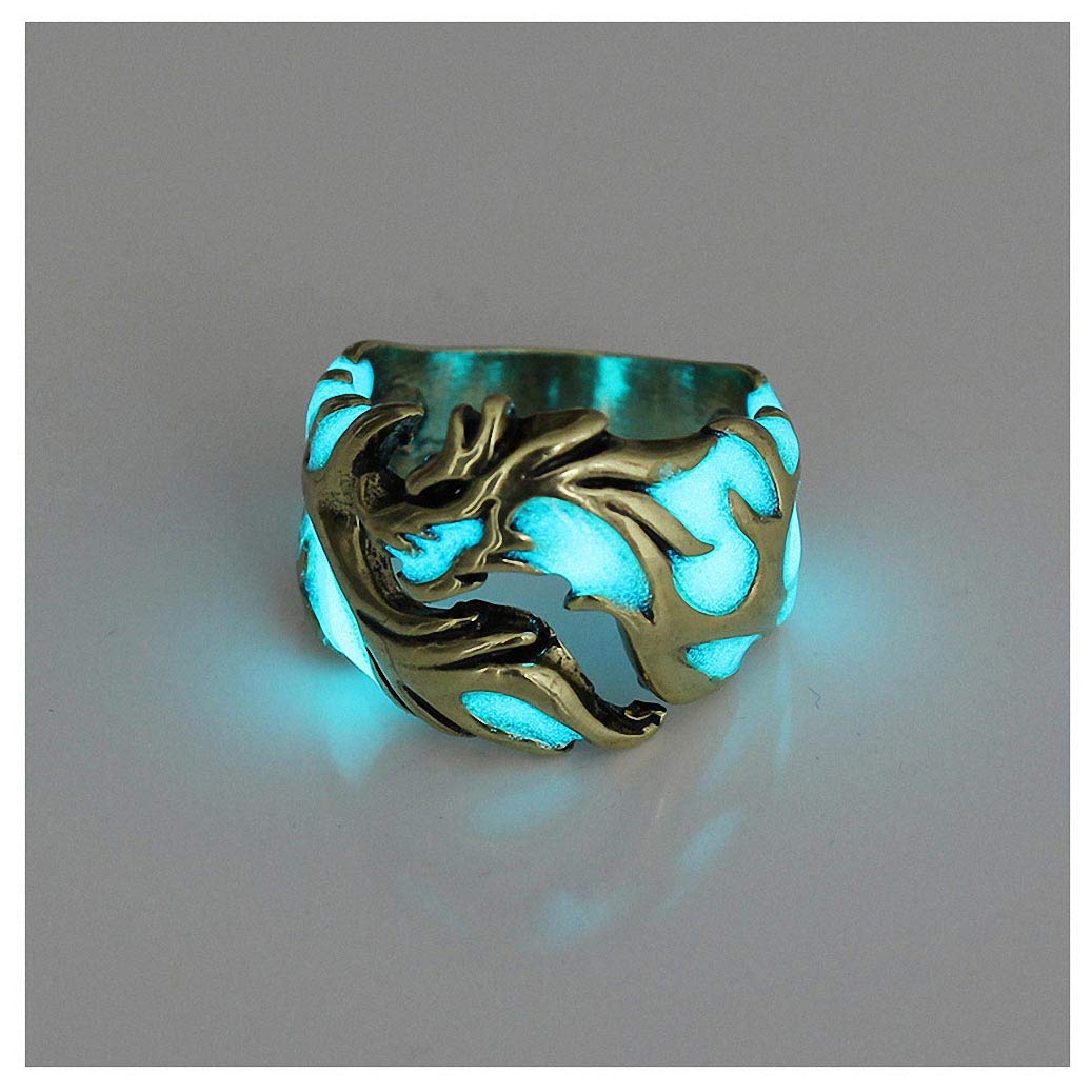 女式男式戒指 1 件男女通用无*夜光龙戒指派对礼物