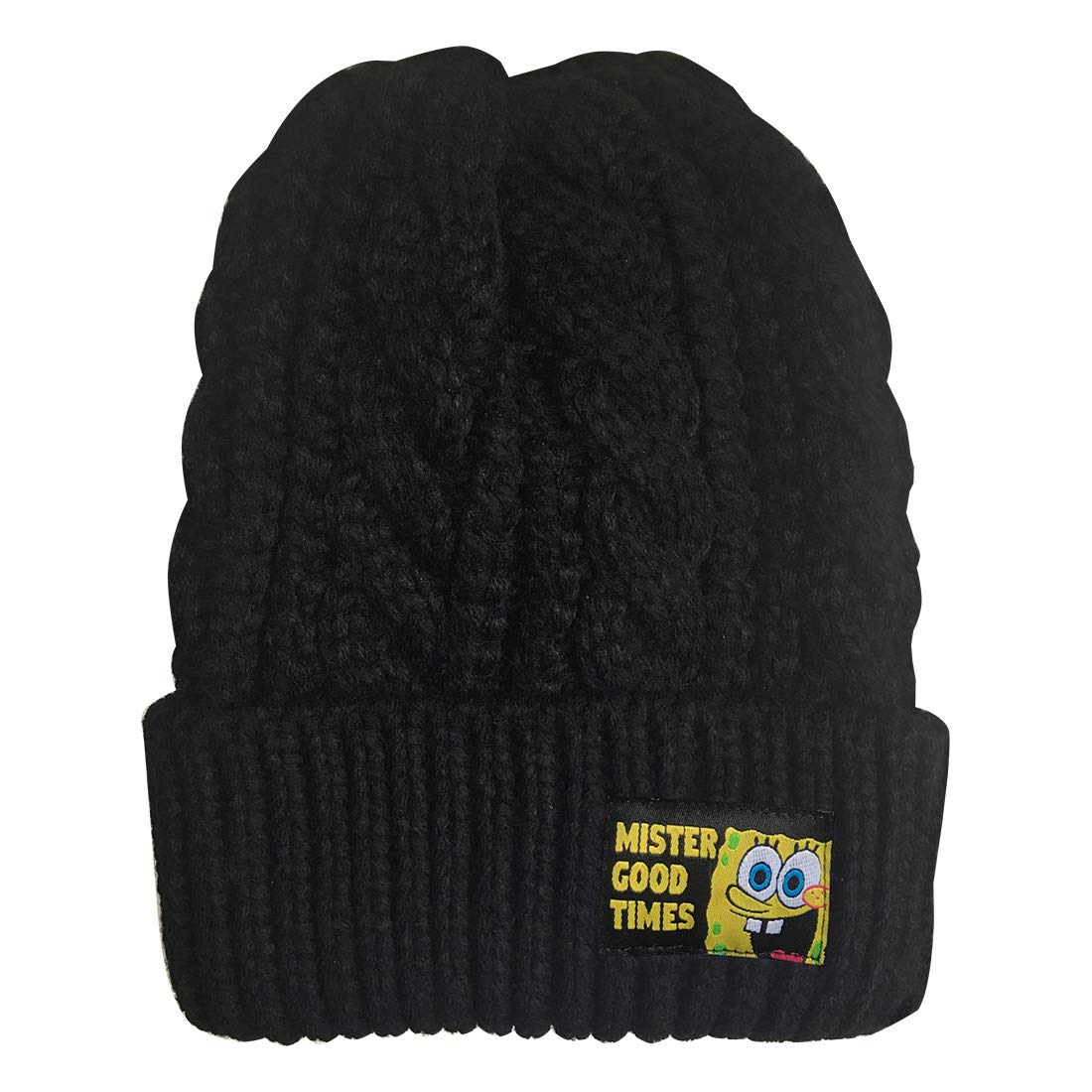 海绵宝宝 针织帽 脸部 黑色 spbap418