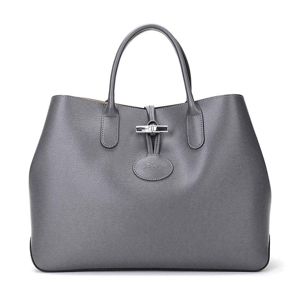 longchamp 珑骧 女士灰色牛皮大号手提包 1681 871 112