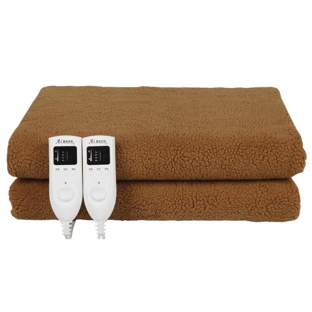 北极人双人电热毯智能可定时安全省心双人电褥子 (1.8x1.5米,棕色)
