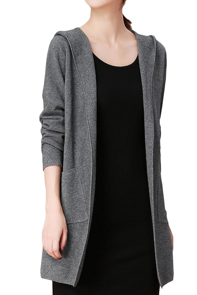 asher fashion 女士开衫针织前开襟外套开襟毛衣 带口袋