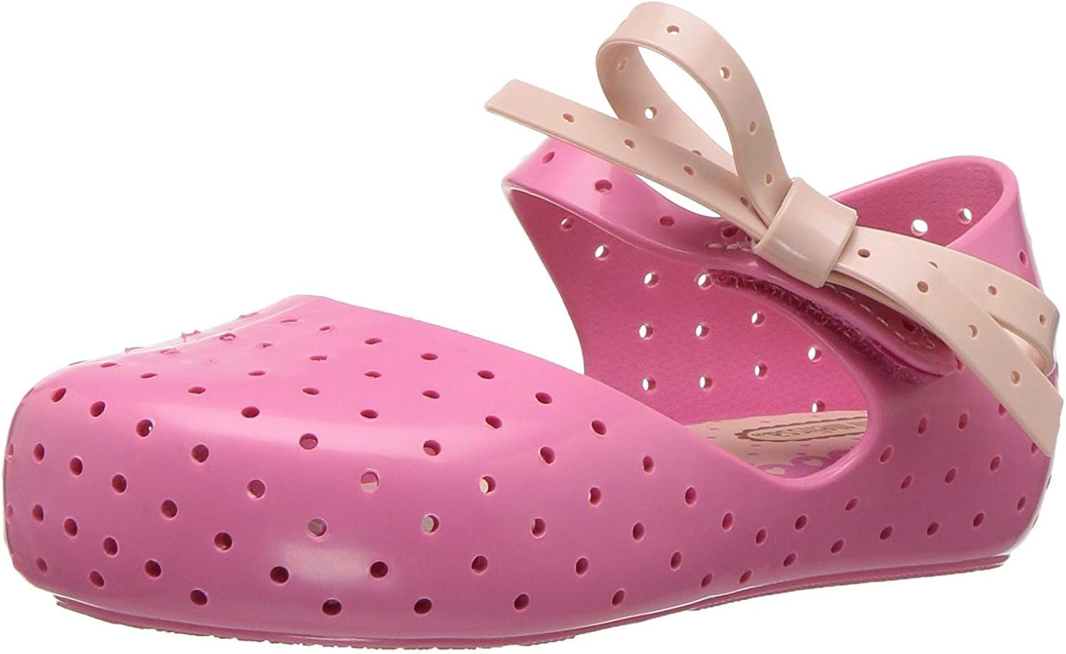 迷你melissa 儿童迷你 furadinha x mary jane 平底鞋 pink candy 10