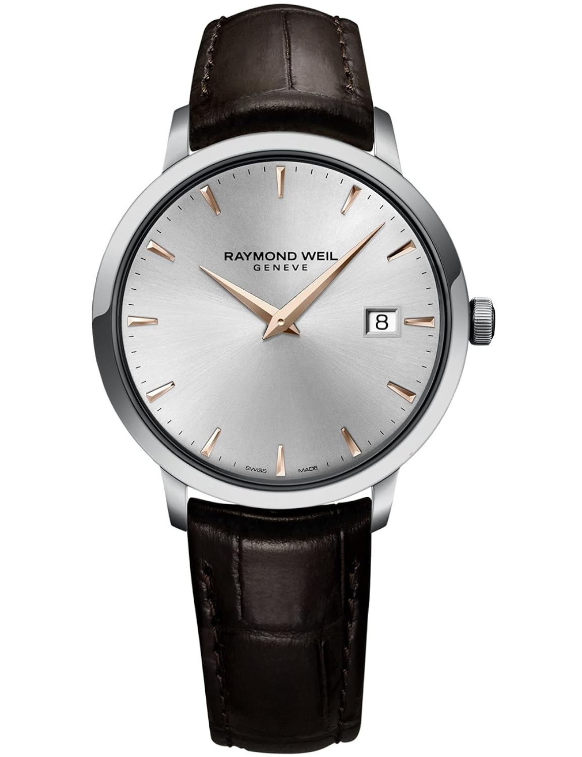 raymond weil 男式5488-sl5 – 65001模拟显示器石英棕色手表