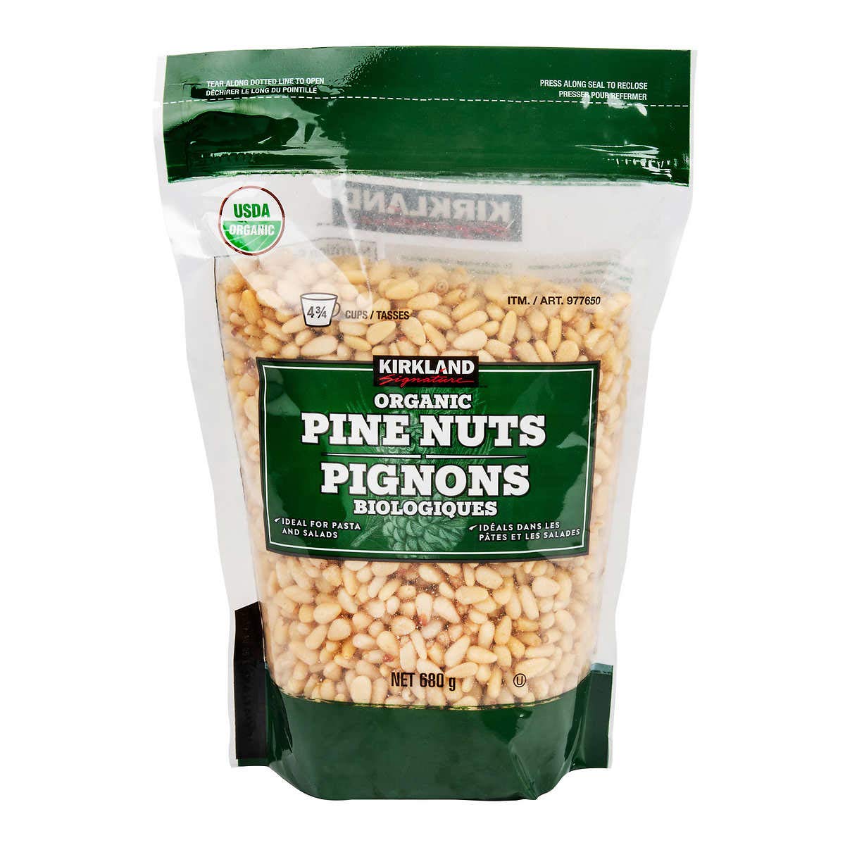 加拿大直邮英法语包装kirkland 柯克兰 原味无壳松子仁坚果 680g