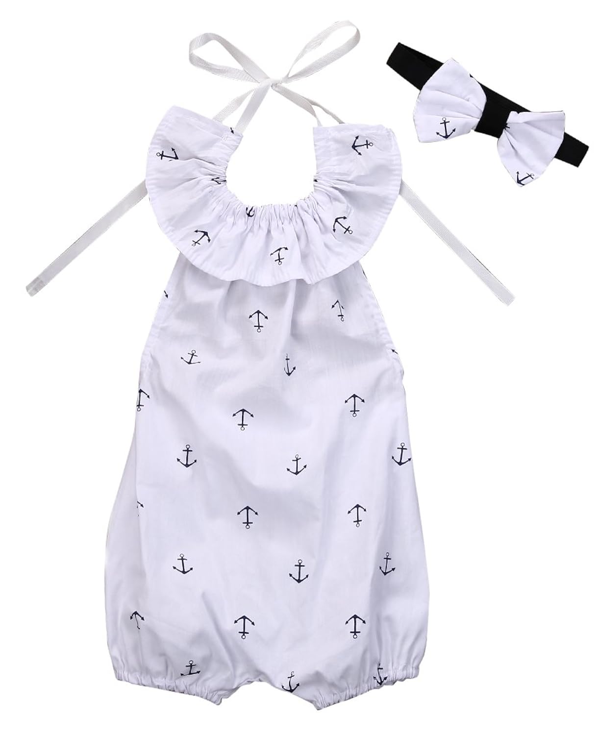 infant baby girl romper anchor bodysuit jumpsuit outfits sunsuit