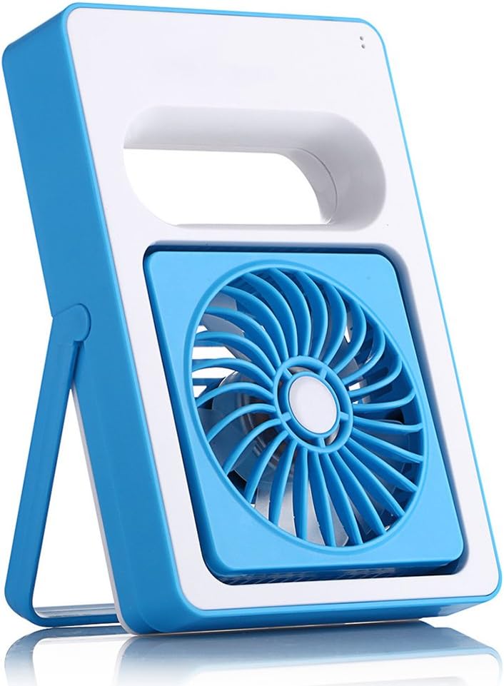 可调节 室外可手持式 usb 充电创意学生桌 小型风扇 蓝色 lohome