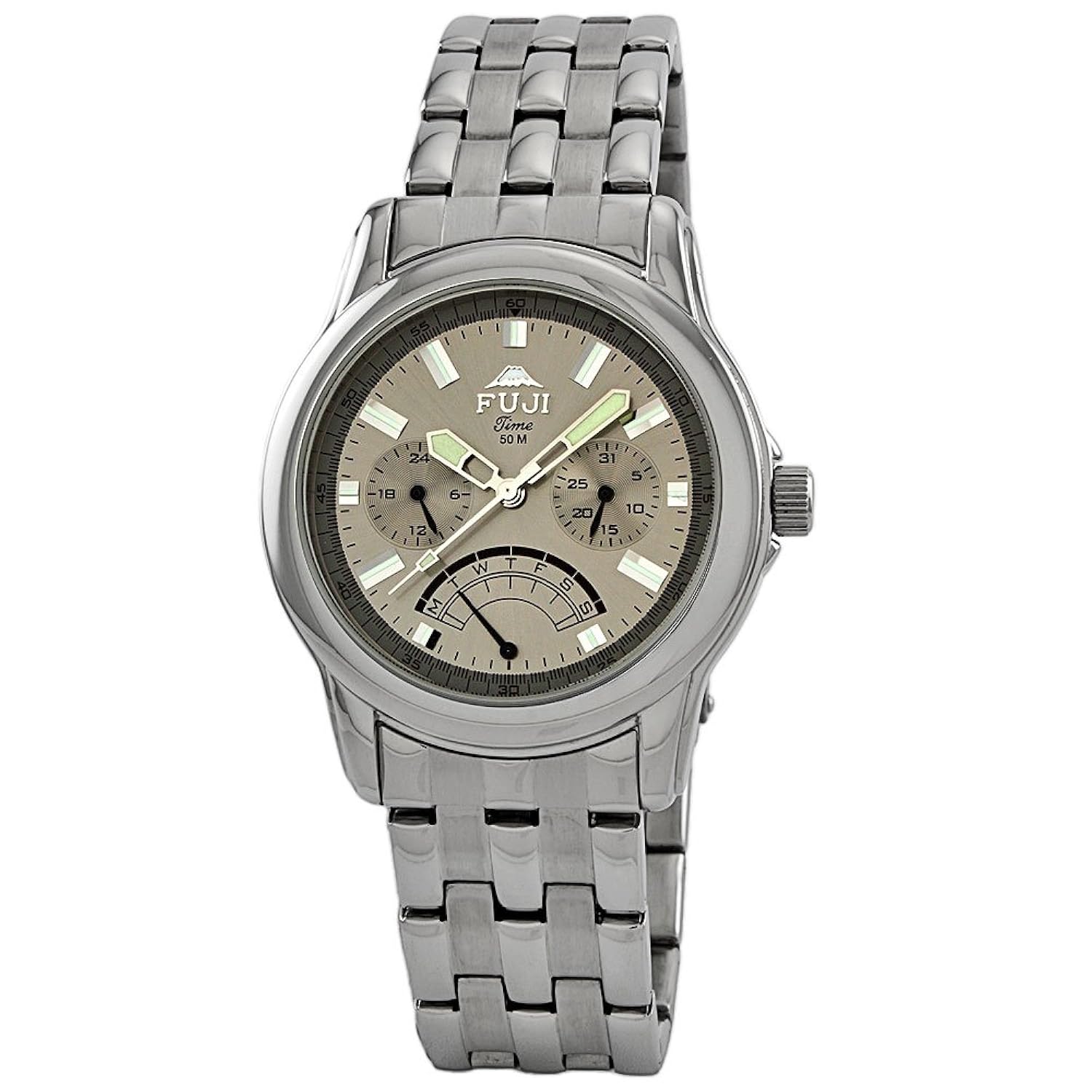 fujitime 男式 m3318qs-e " horyuji 系列 " 经典多功能灰色手表