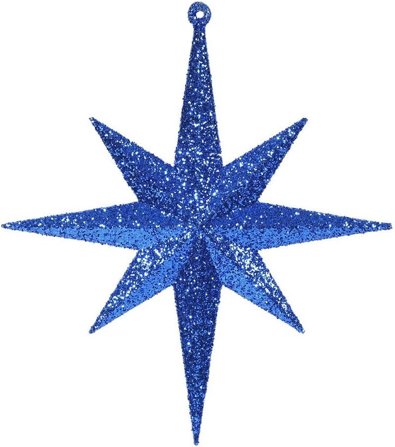 vickerman m167201 塑料虹光闪闪耀伯利恒星星星星图案 4/盒 蓝色 8"