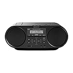Sony 索尼 无线蓝牙音箱音响 可接录音话筒 CD/USB/SD/收音机（NFC，Mega Bass，FM 收音机）） ZS-RS60BT无线蓝牙音箱 黑色