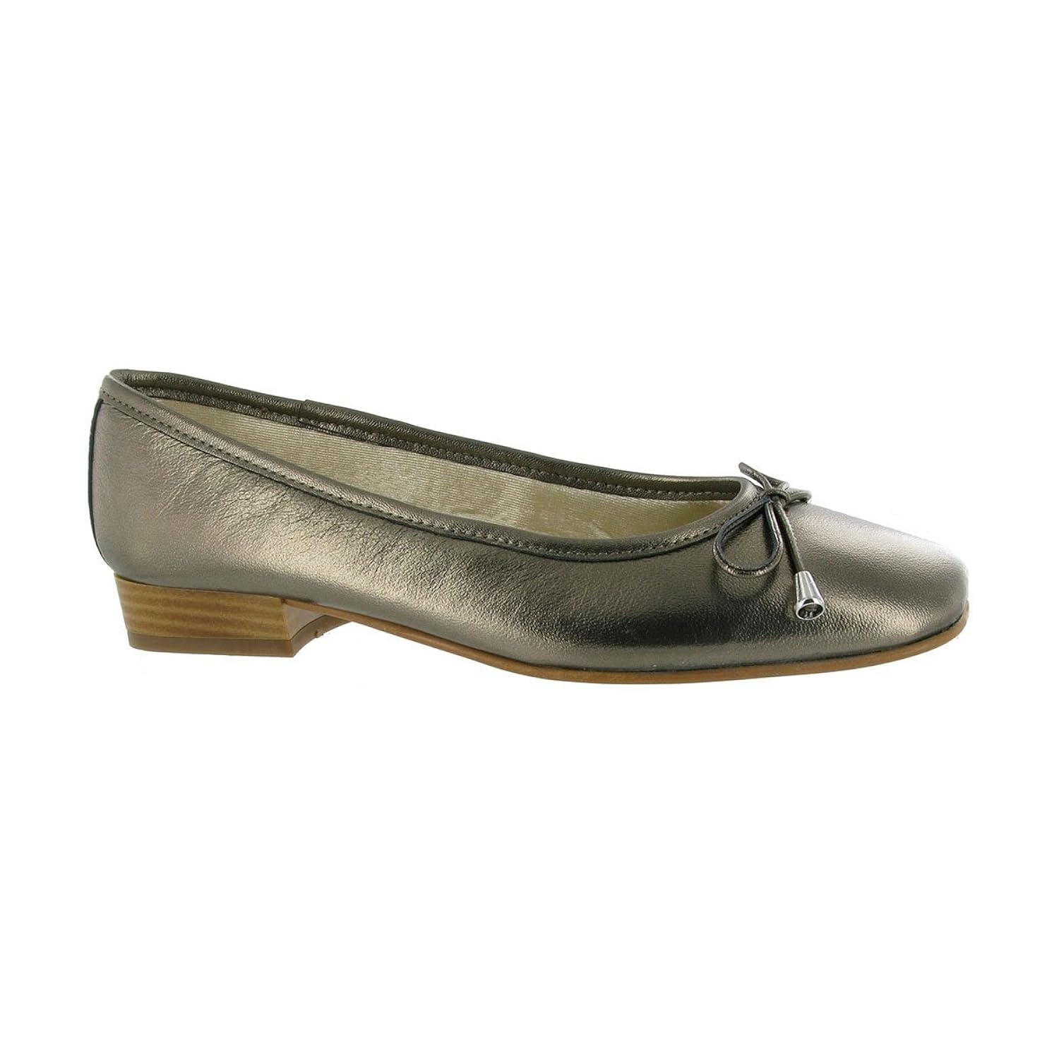 riva provence womens leather ballerina slip-on shoes pewter