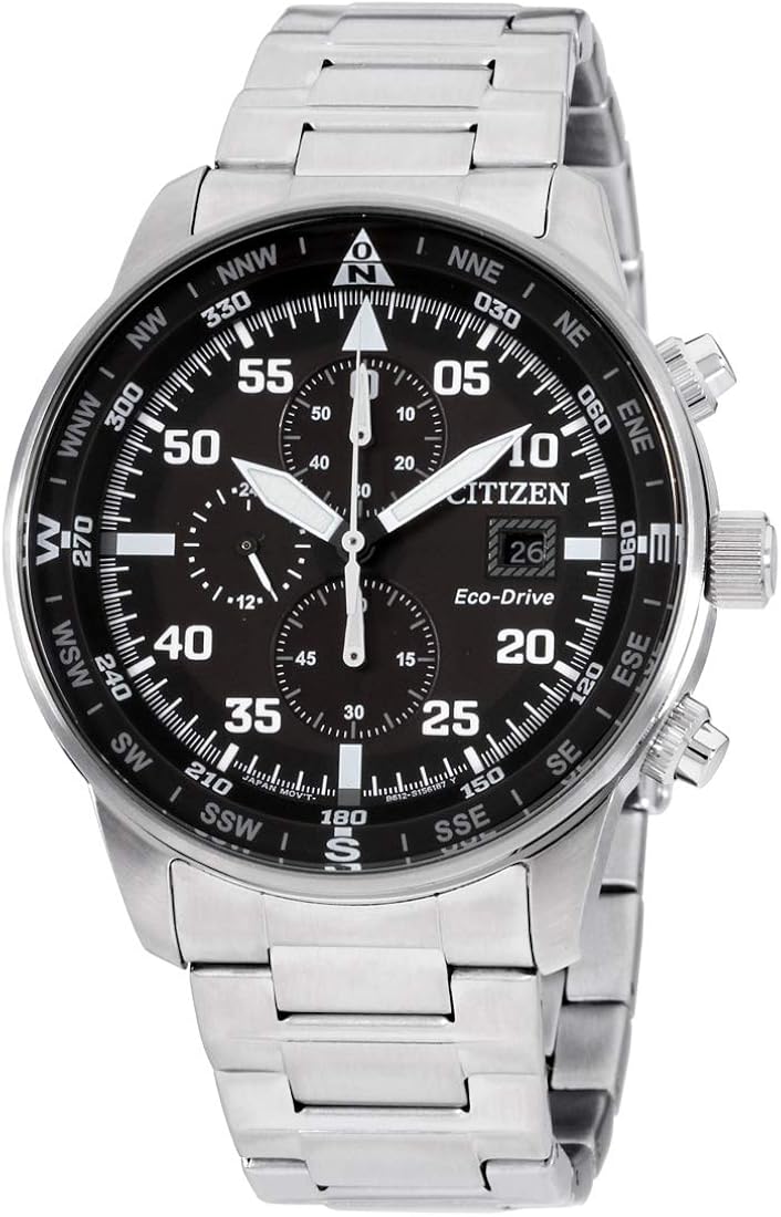 citizen 西铁城飞行员石英机芯黑色表盘男式手表 ca0690-53e