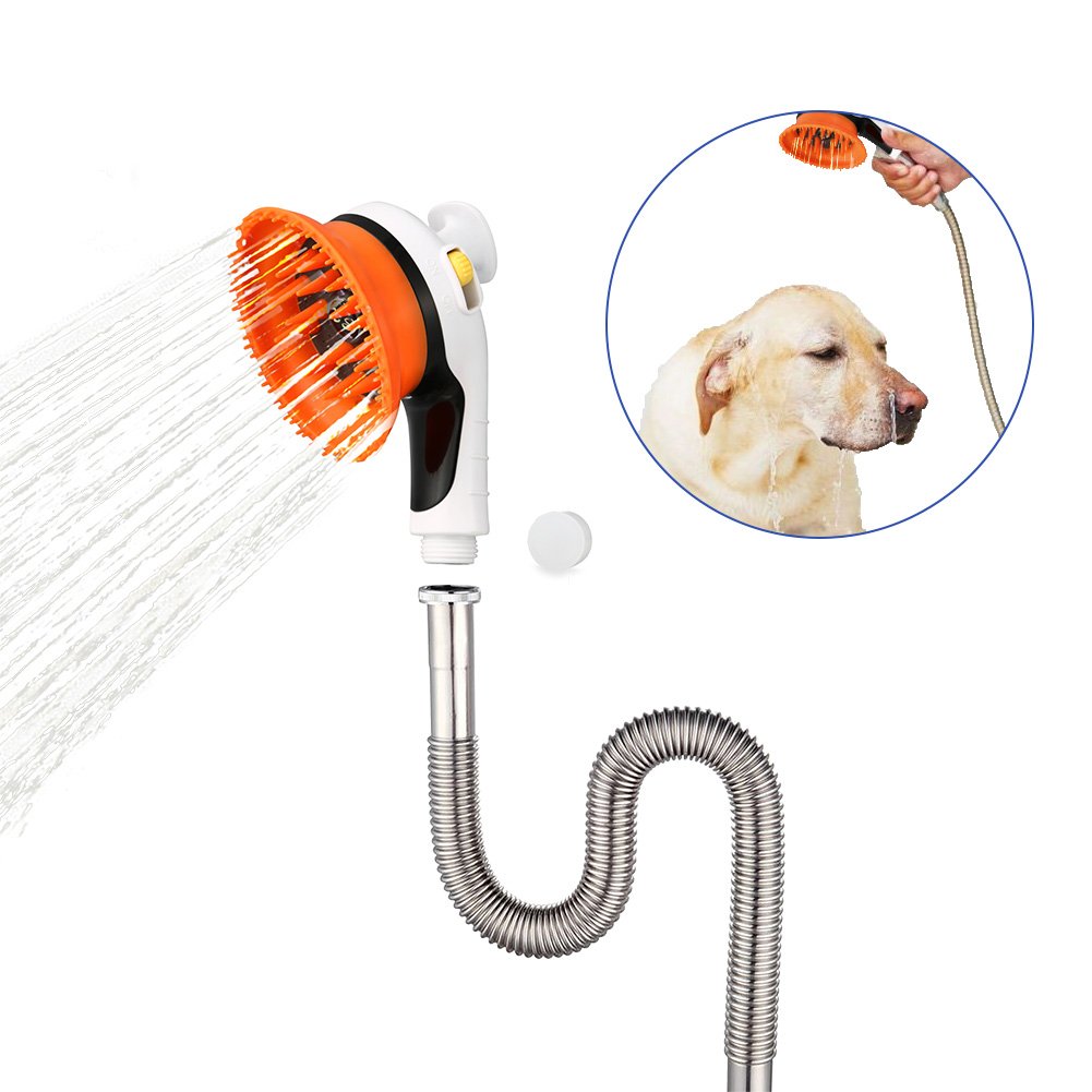 petacc 宠物淋浴按摩器喷雾器淋浴喷嘴按摩器喷雾器,适用于狗和猫,0.