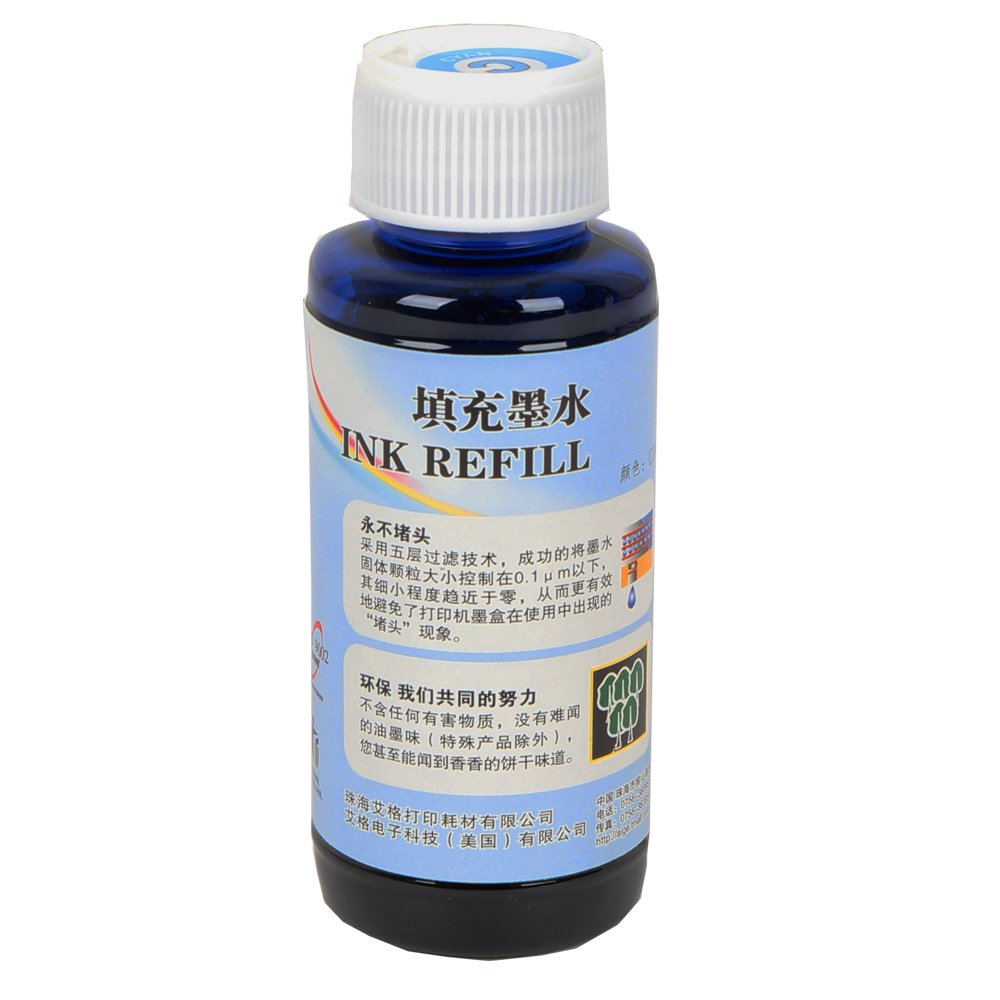 艾格特 佳能墨盒填充墨水 蓝色墨水100ML 碳零