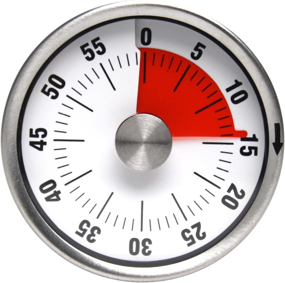 baldr 机械倒计时器 厨房工具 不锈钢圆形磁性计时器 黑色 时间提醒