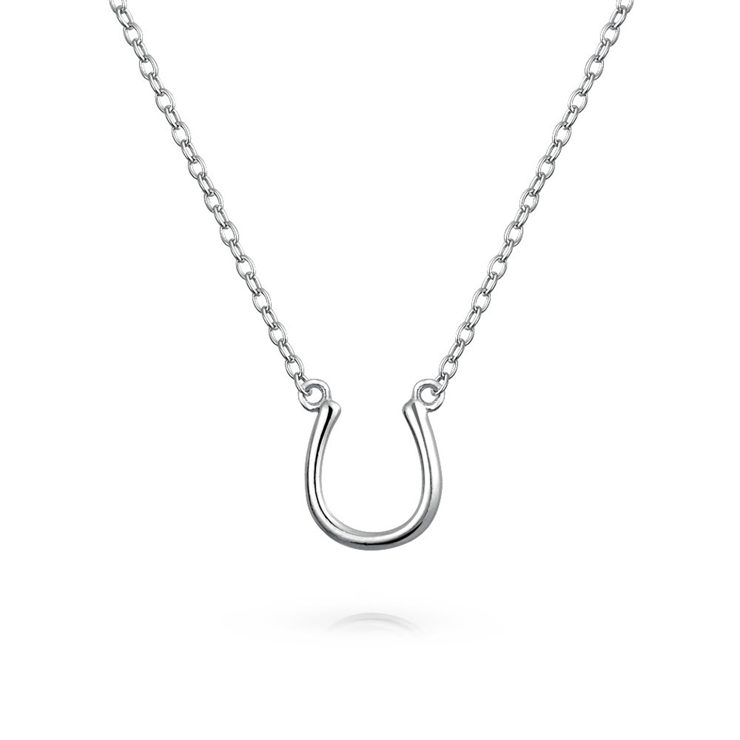 bling jewelry 贝灵珠宝 纯银幸运马蹄铁图案造型吊坠项链 16英寸