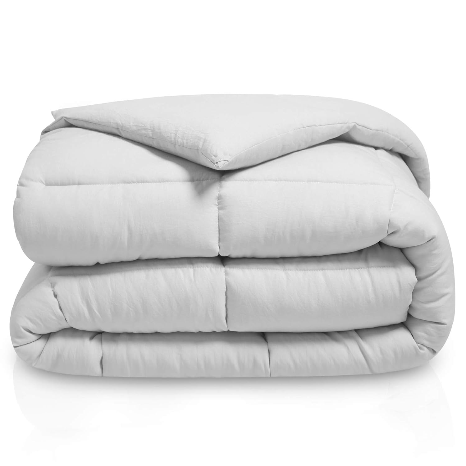 moma 浅灰色绗缝中号双人床被子 - 羽绒被芯棉被套装 - 优雅床上用品