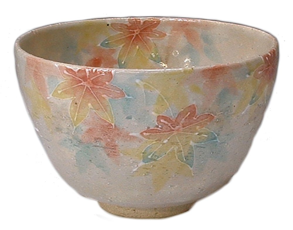 京烧 清水烧 瑞光窑 抹茶碗 (带包装盒) 枫木 tzm007