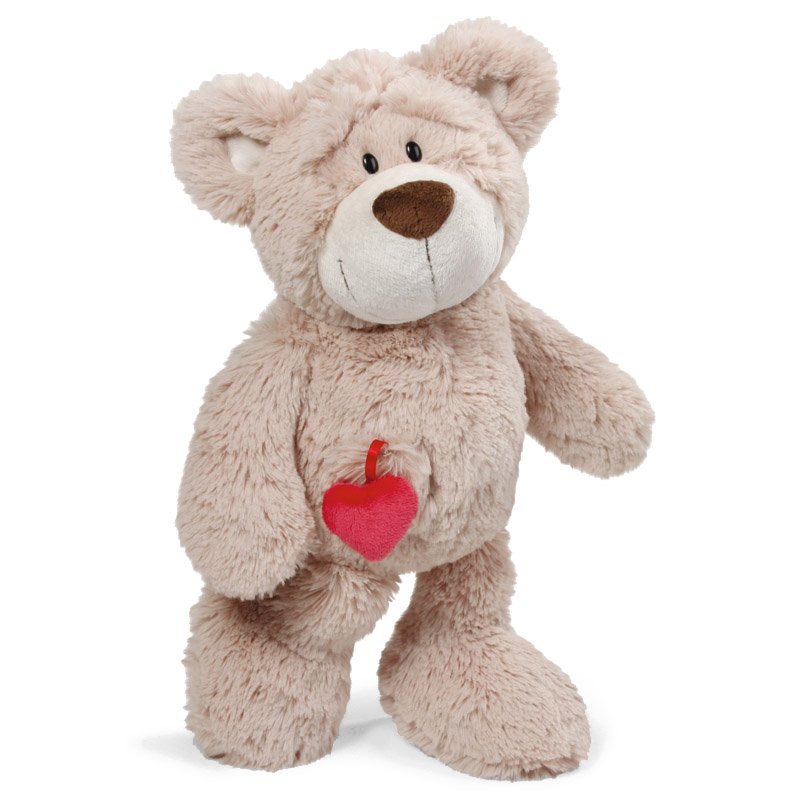 nici 35cm浅棕色爱心小熊公仔36256