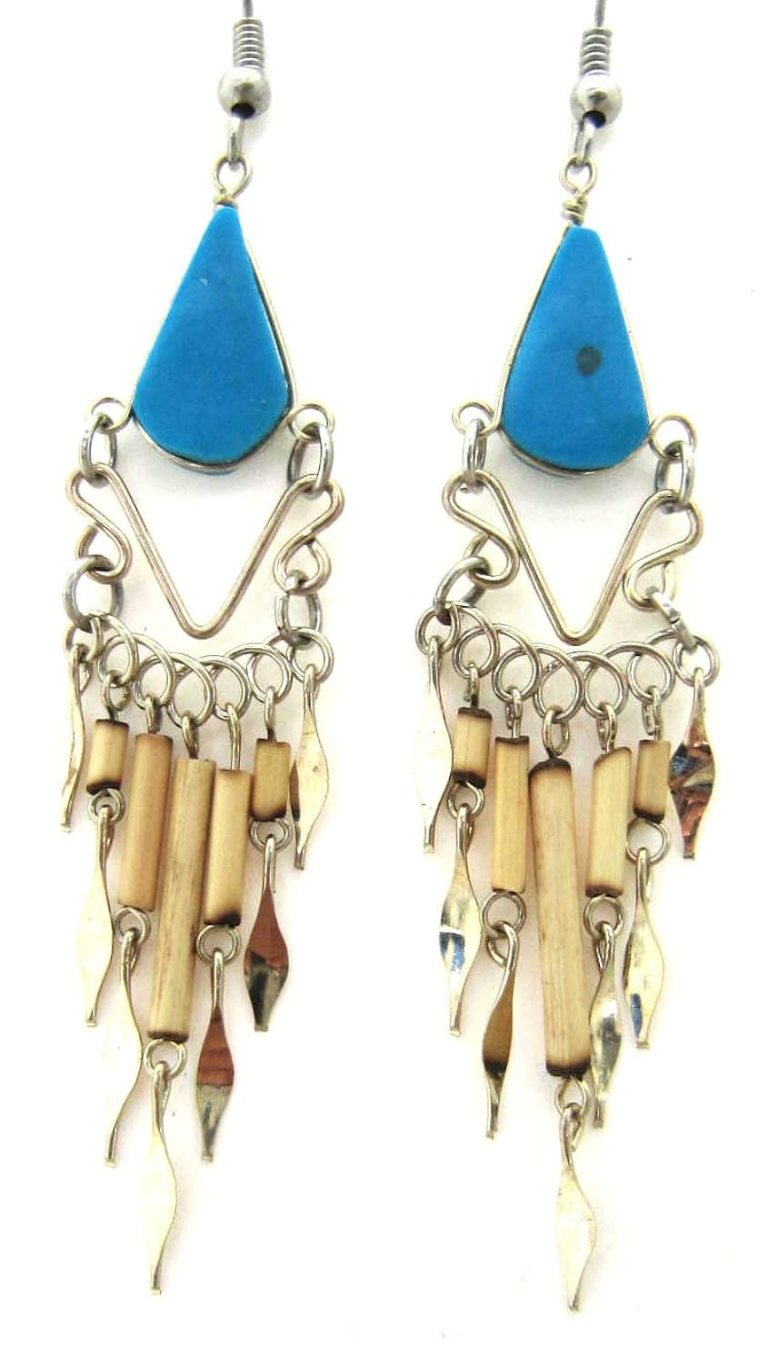 6 cm 手工石嬉皮风格耳环波西米亚印度秘鲁民族首饰