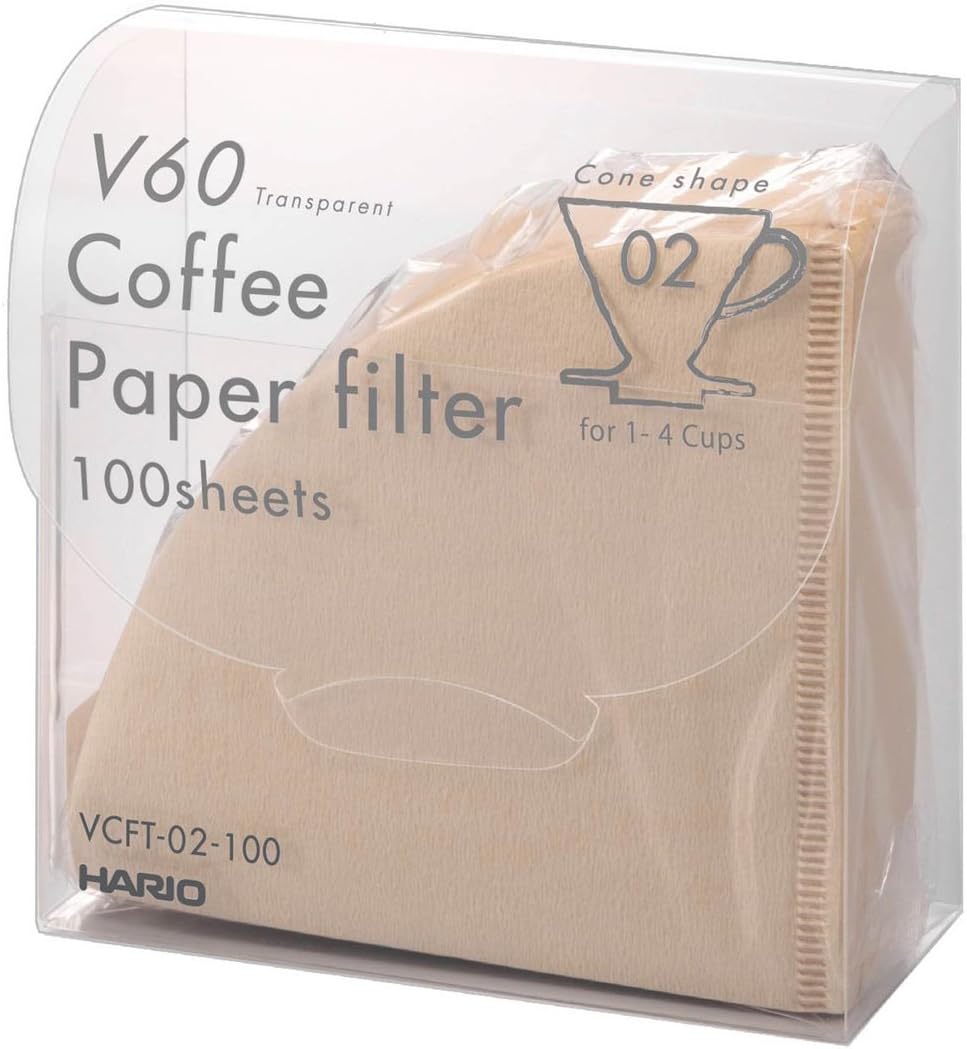 hario (哈里欧) v60 滤纸 透明的 咖啡滴滤02m 1~4人用 100张装 清爽