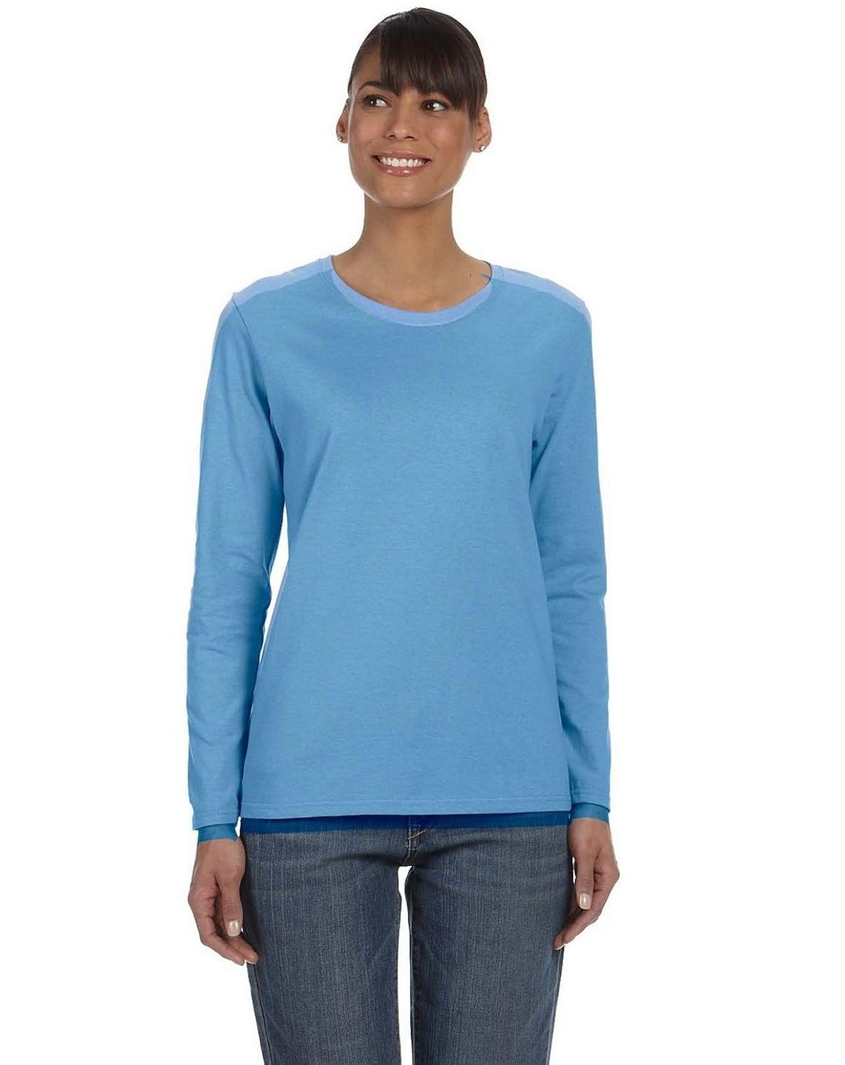 missy fit long-sleeve t-shirt - carolina blue - l
