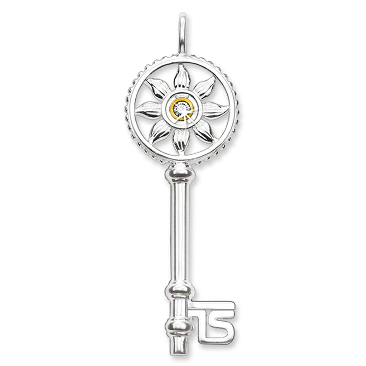 thomas sabo sd _ pe0030 – 179 – 14银钥匙与钻石吊坠 sweet 孔眼