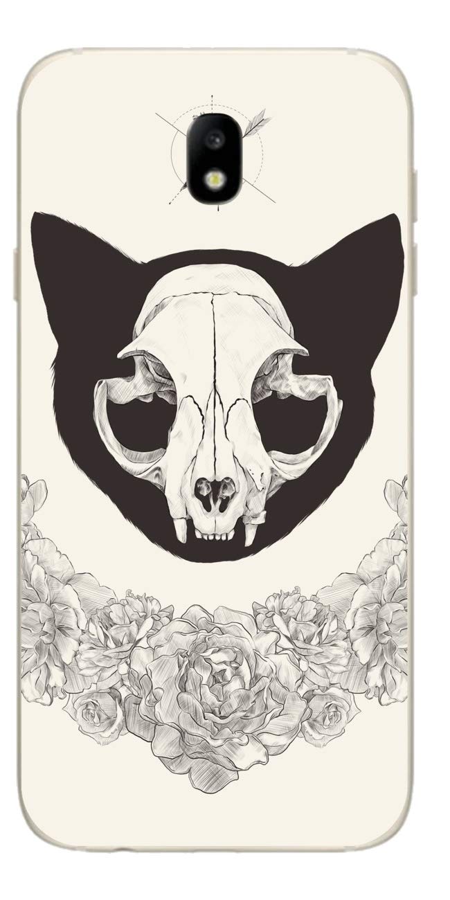 sf 108096 939 设计师保护膜适用于三星 galaxy j7(2017 - 猫头骨较大