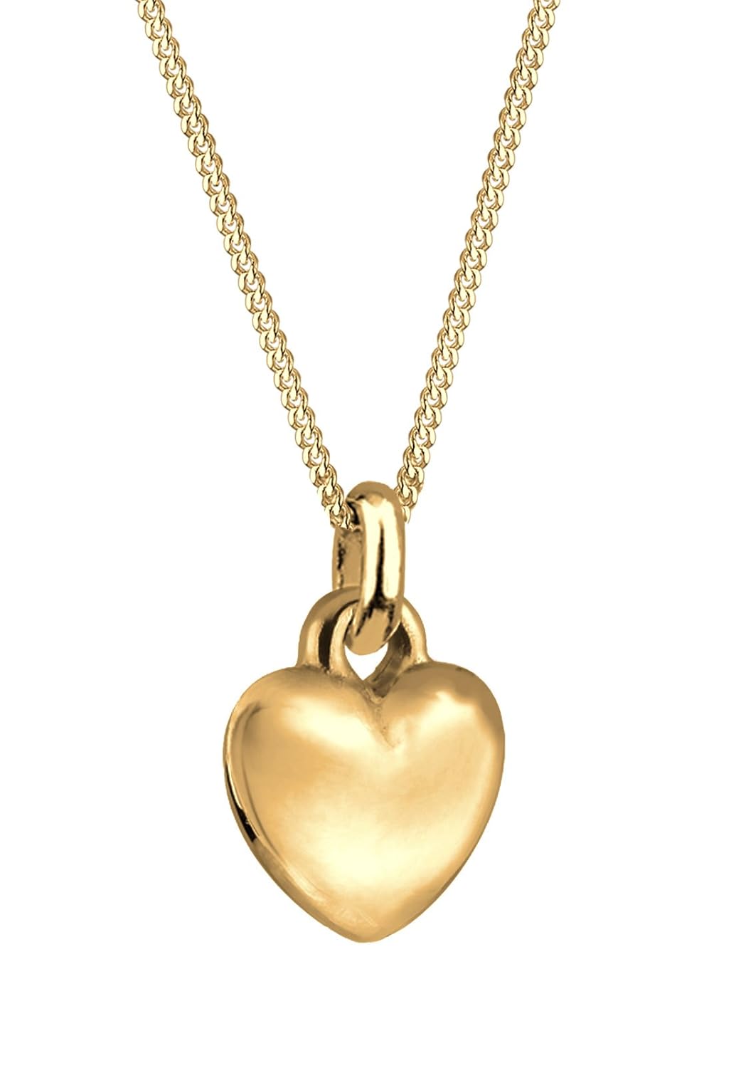 goldhimmel 女式 925 纯银百合体切割心形吊坠项链长 45 厘米