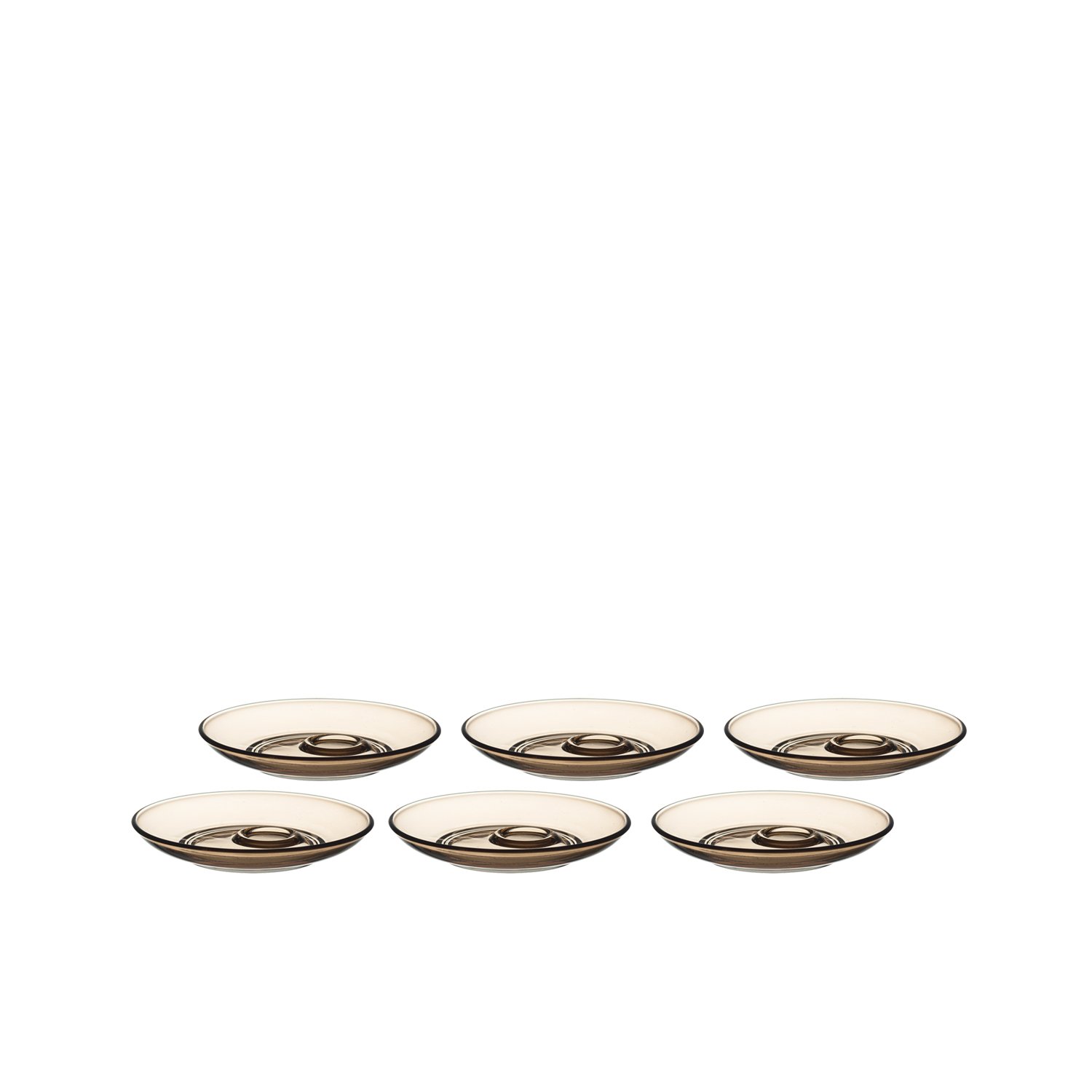 leonardo 049683 senso 6件套 杯碟 小号 marrone,玻璃,棕色,11.