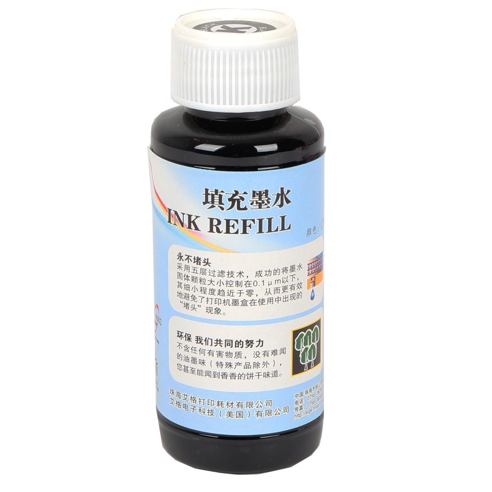 艾格特 惠普墨盒填充墨水 黑色墨水100ML 碳零