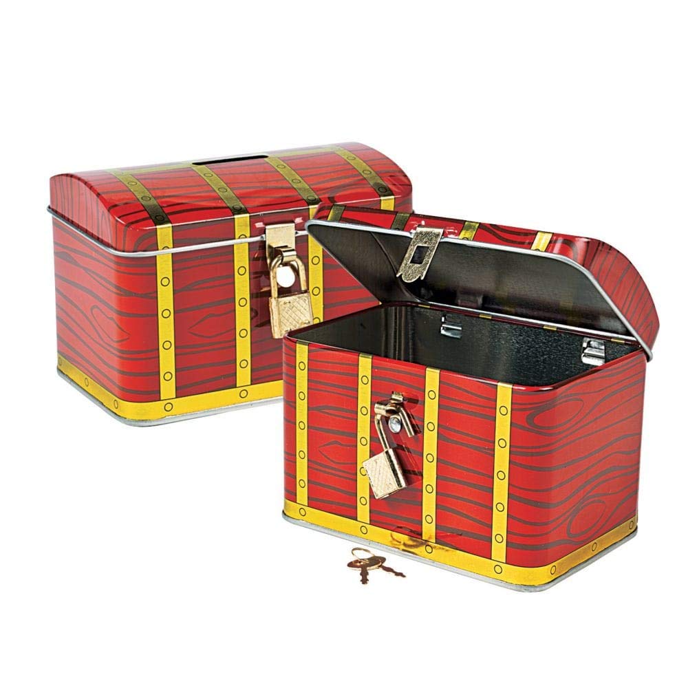 fun express 金属海盗宝藏箱带锁(1 包) 1-包每包 1 条