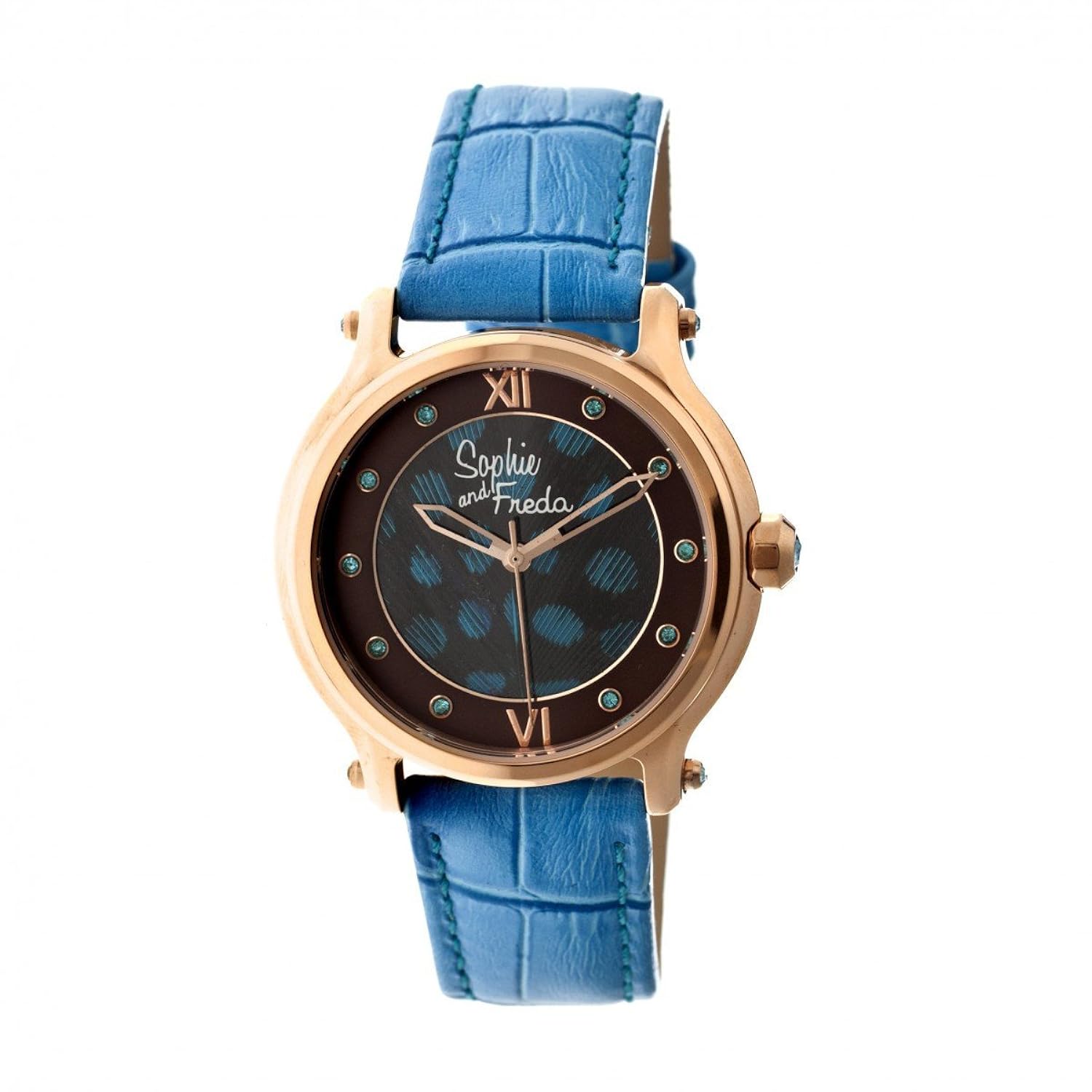 苏菲和 freda 女式 safsf2608 siena 绿松石 / 多色皮革手表