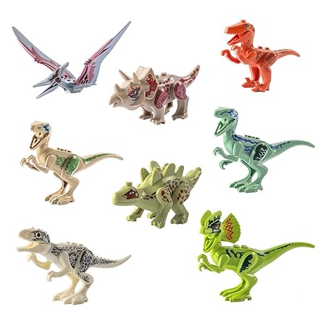 Sproutoy Dinosaur 迷你人物积木恐龙玩具动物玩具组合积木玩具套装8 件