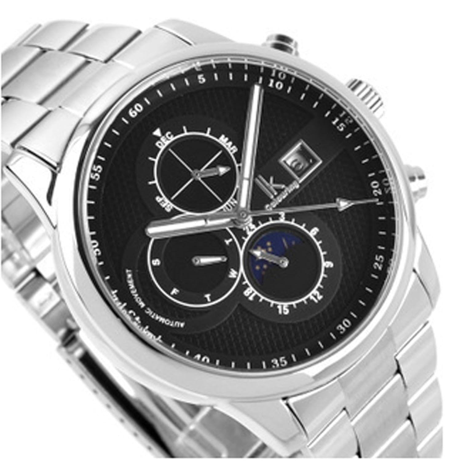 ik colouring 阿帕琦流行男表 三眼六针全自动机械表 男士休闲手表