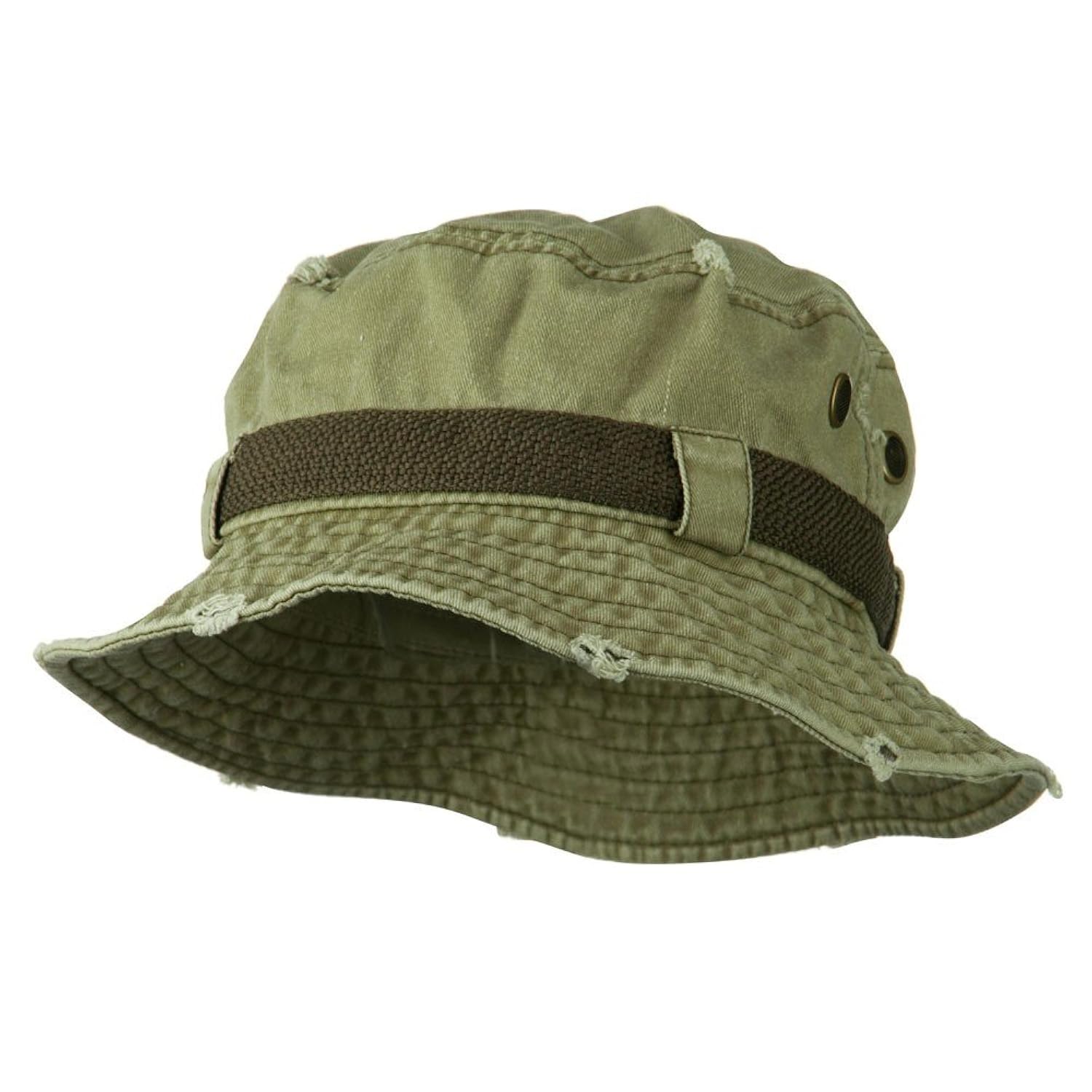 大尺码 frayed 棉质水洗渔夫帽 – 卡其色 w08s29 °f ( xl 码 / xxl