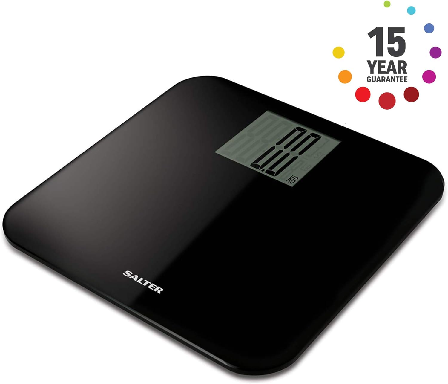 salter max 承重 250 kg 数字浴室秤 - 易读显示,大型平台可容纳更多