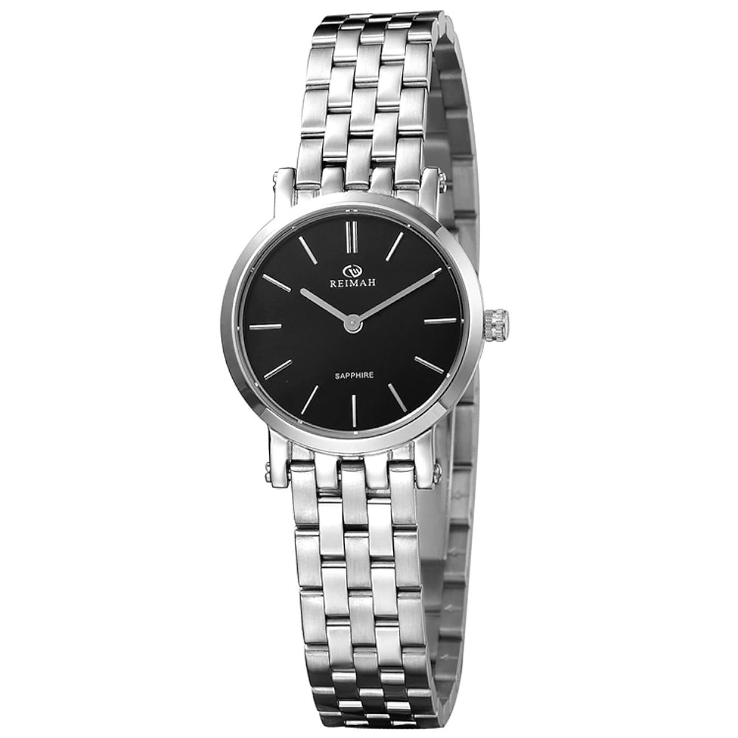 reimah 雷迈表 雅仕系列 石英表 女士手表 钢带黑色 6036l