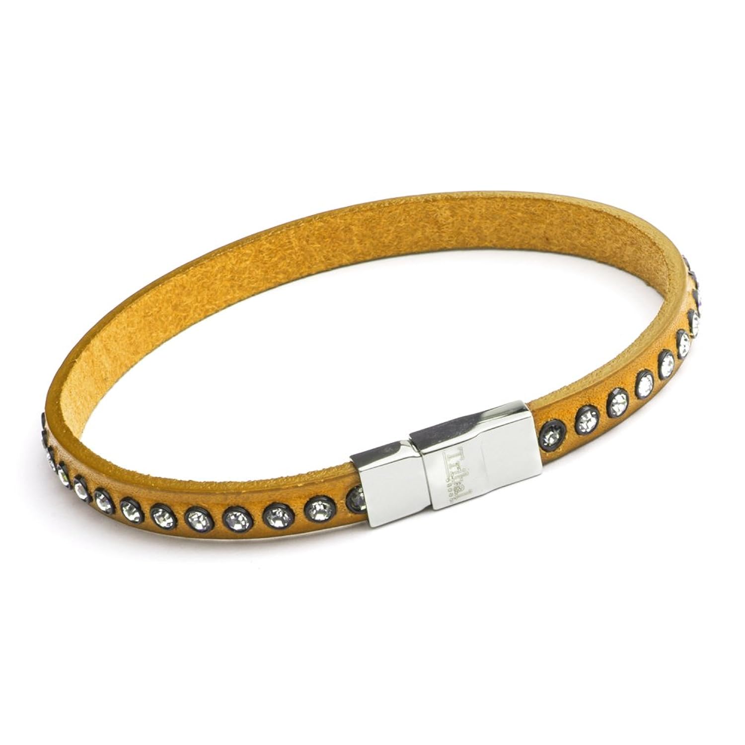 部落钢19 cm 黄色意大利皮革施华洛世奇元素*手链女式