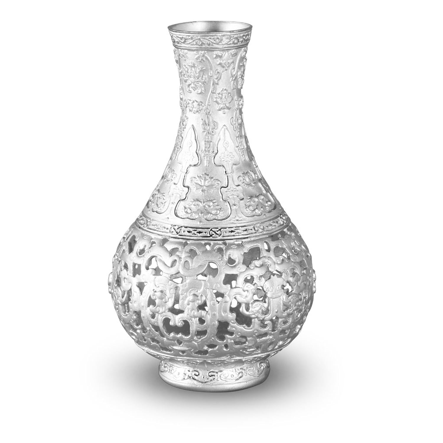 中国工艺 999纯银 锦上添花 富贵银瓶