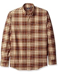 ARROW 男式长袖格子法兰绒衬衫 Oyster Grey Heather Large