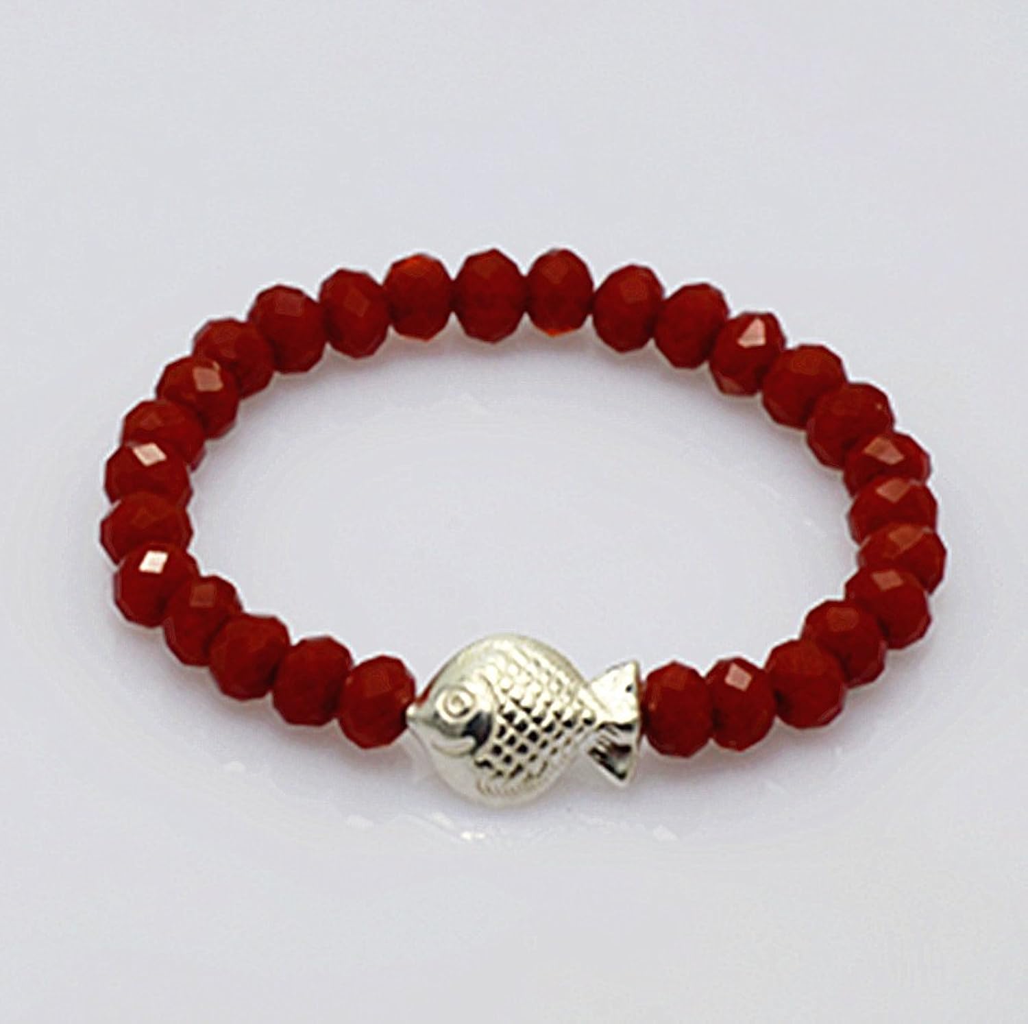 义美美银饰 925银手链 红色晶石手链 人气热销首饰推荐