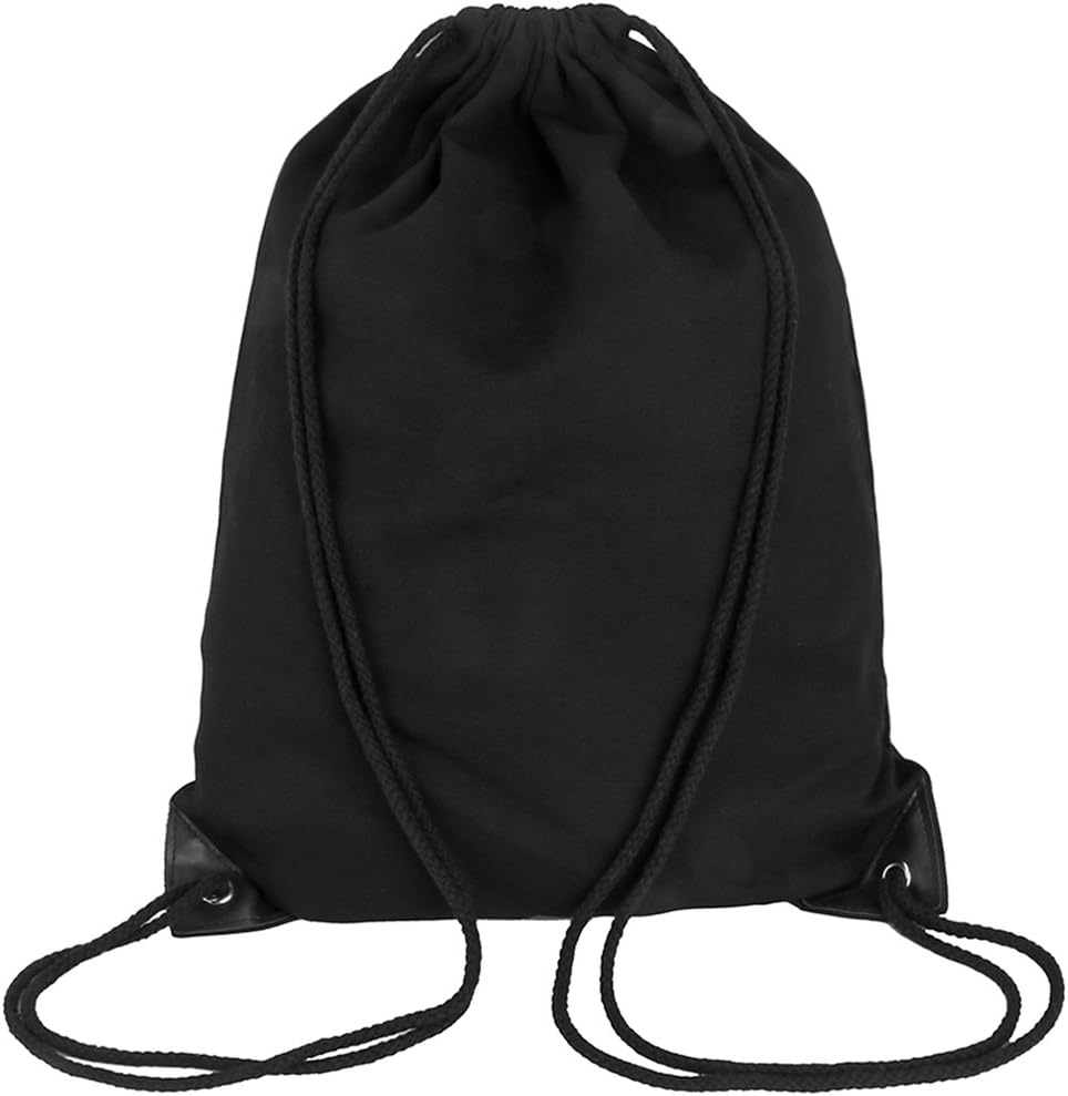 peicees gym sack bag 拉绳背包,带拉链口袋运动包男女皆宜 纯黑色