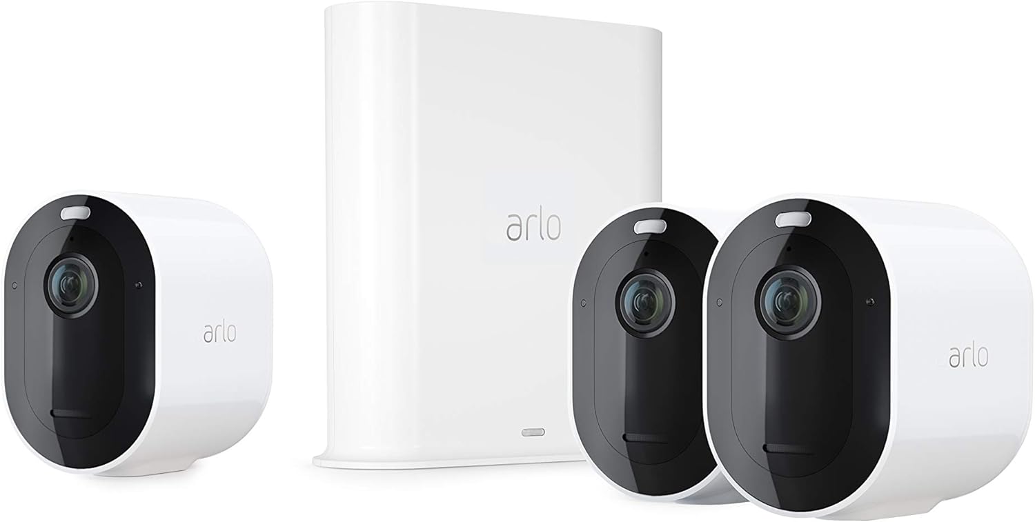 arlo ultra smart home wireless 4k-hdr 监控摄像头和*警报器 白色