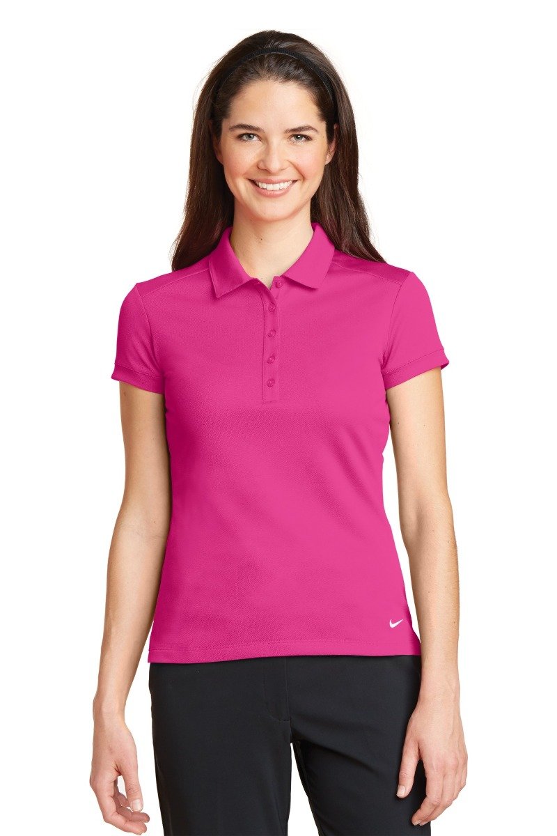 nike golf ladies dri-fit solid icon pique modern fit polo.
