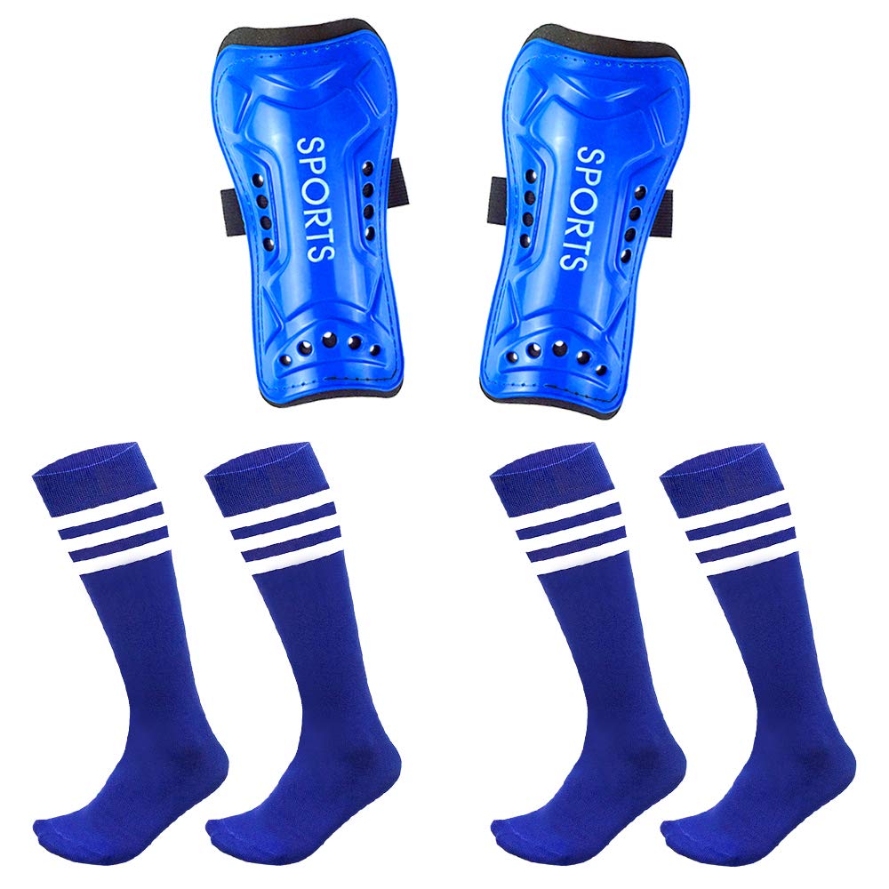 chenyee 青年护胫儿童足球防护装备垫及膝袜套足球护腿设备适合 5-12