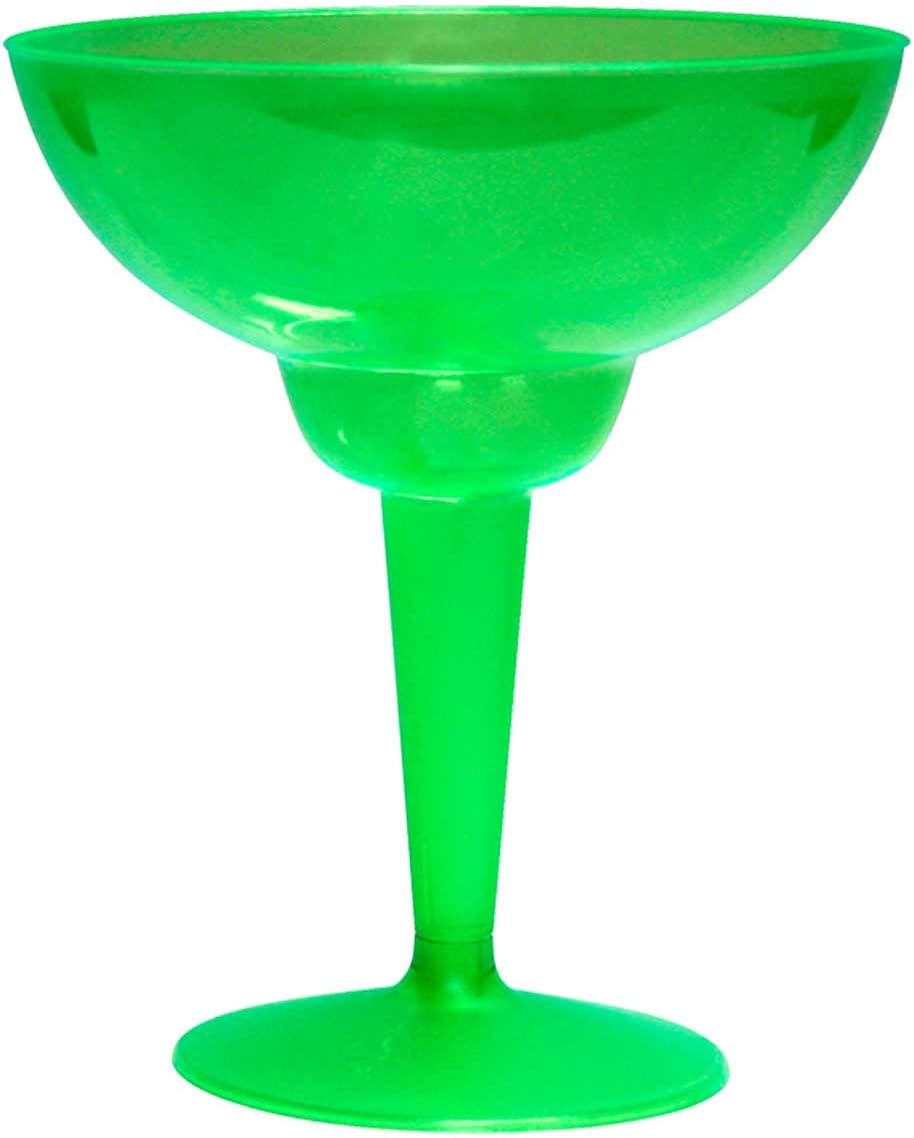 party essentials 10 只装硬质塑料两件套 margarita 玻璃杯 霓虹绿