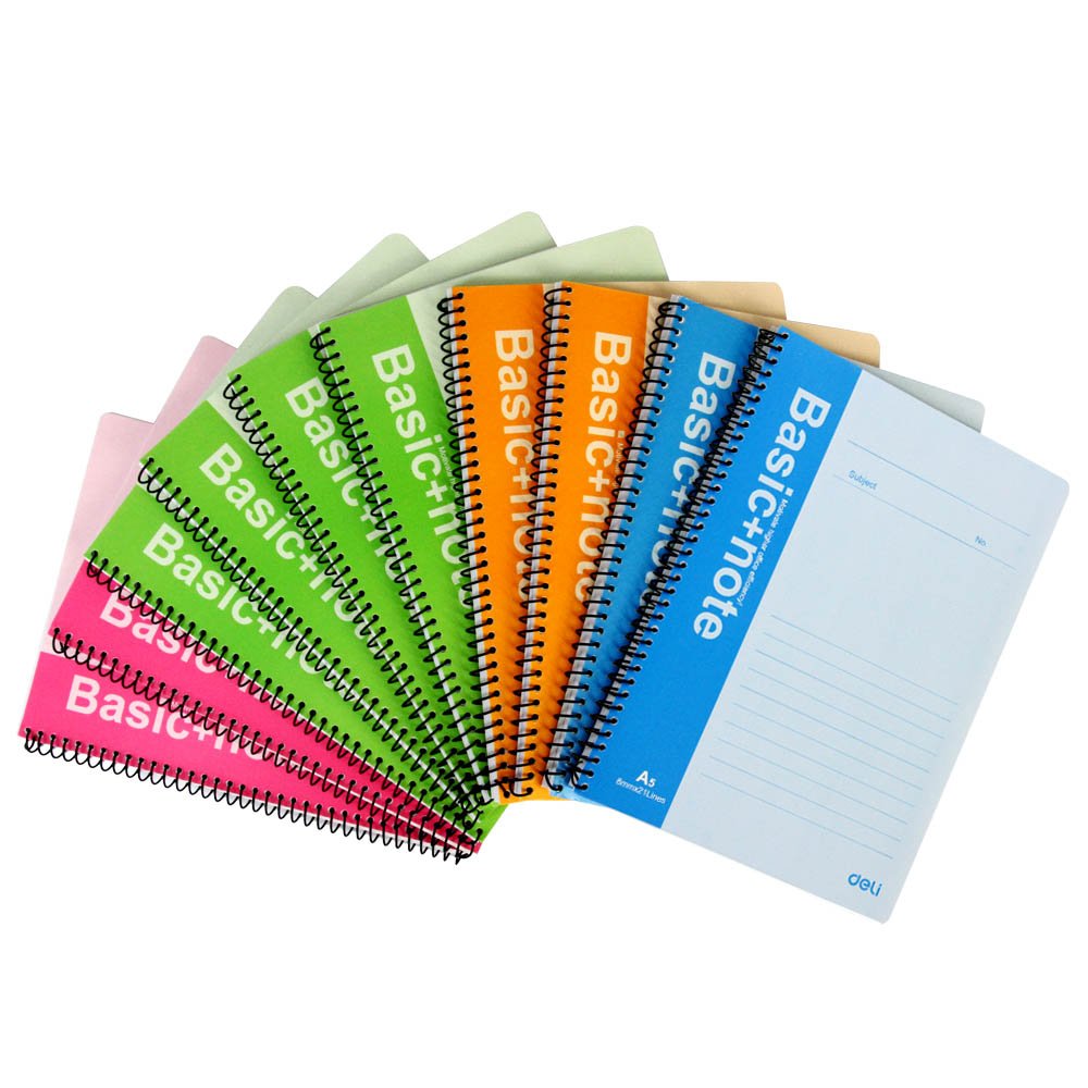 deli 得力 7683-a5/60页螺旋本笔记本 10本装