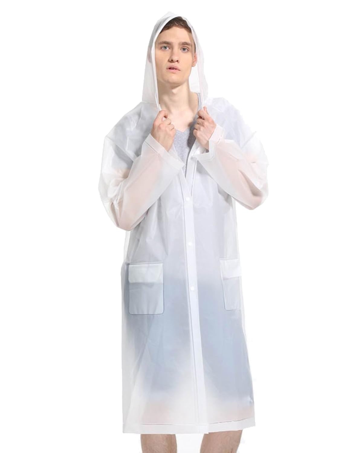 spring fever 顺丰包邮 eva环保成人雨衣 长款户外徒步透明雨披 男