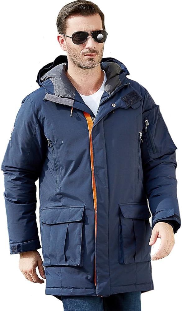 美国uaisi90% 白鹅绒风雪远征大衣新款男装中长款羽绒服男加厚保暖